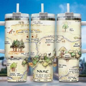 Adventure Map Insulated Tumbler with Straw - Perfect for Travel & Outdoor Fun