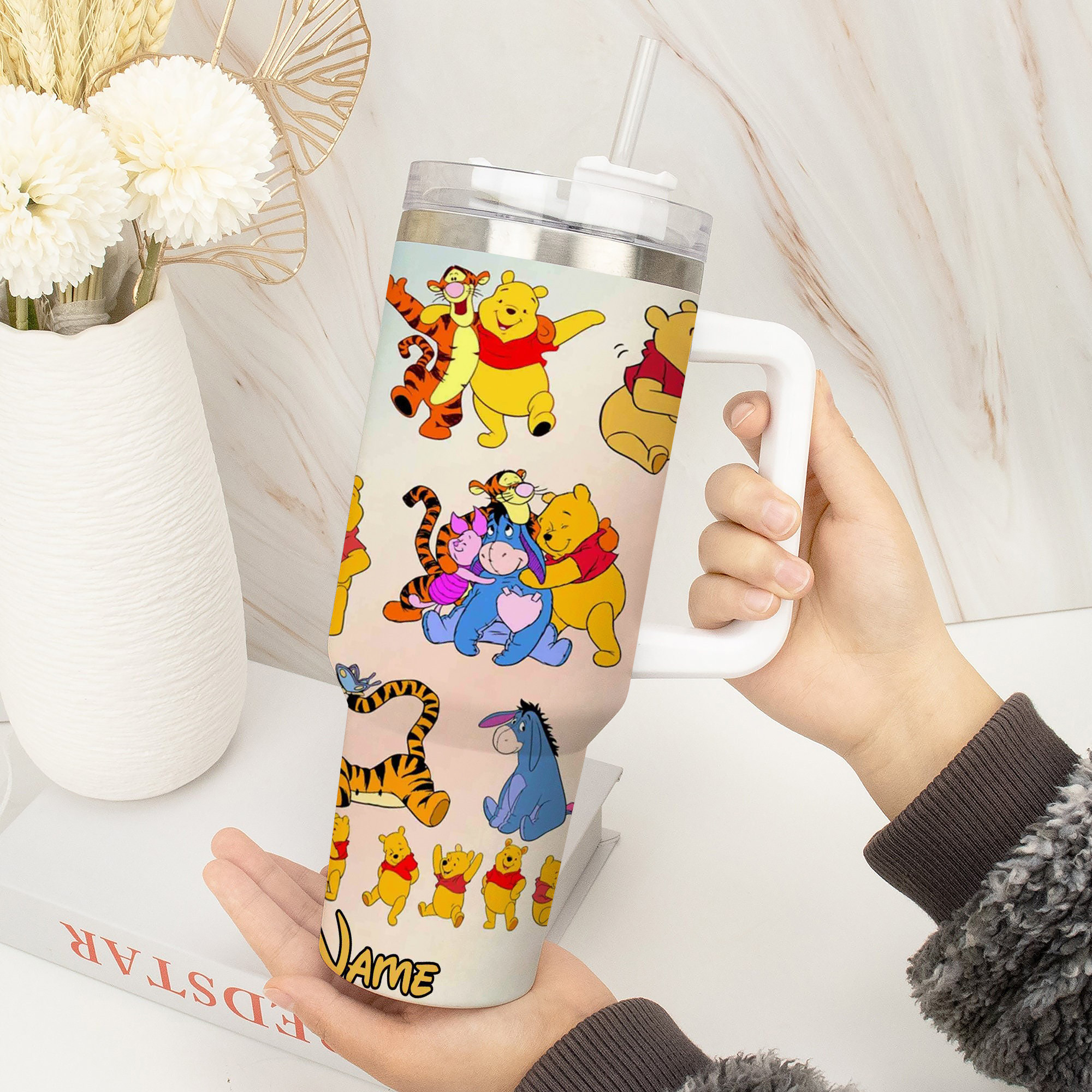 Personalized Cute Cartoon Characters Tumbler with Straw - Perfect Gift for Fans - Image 3