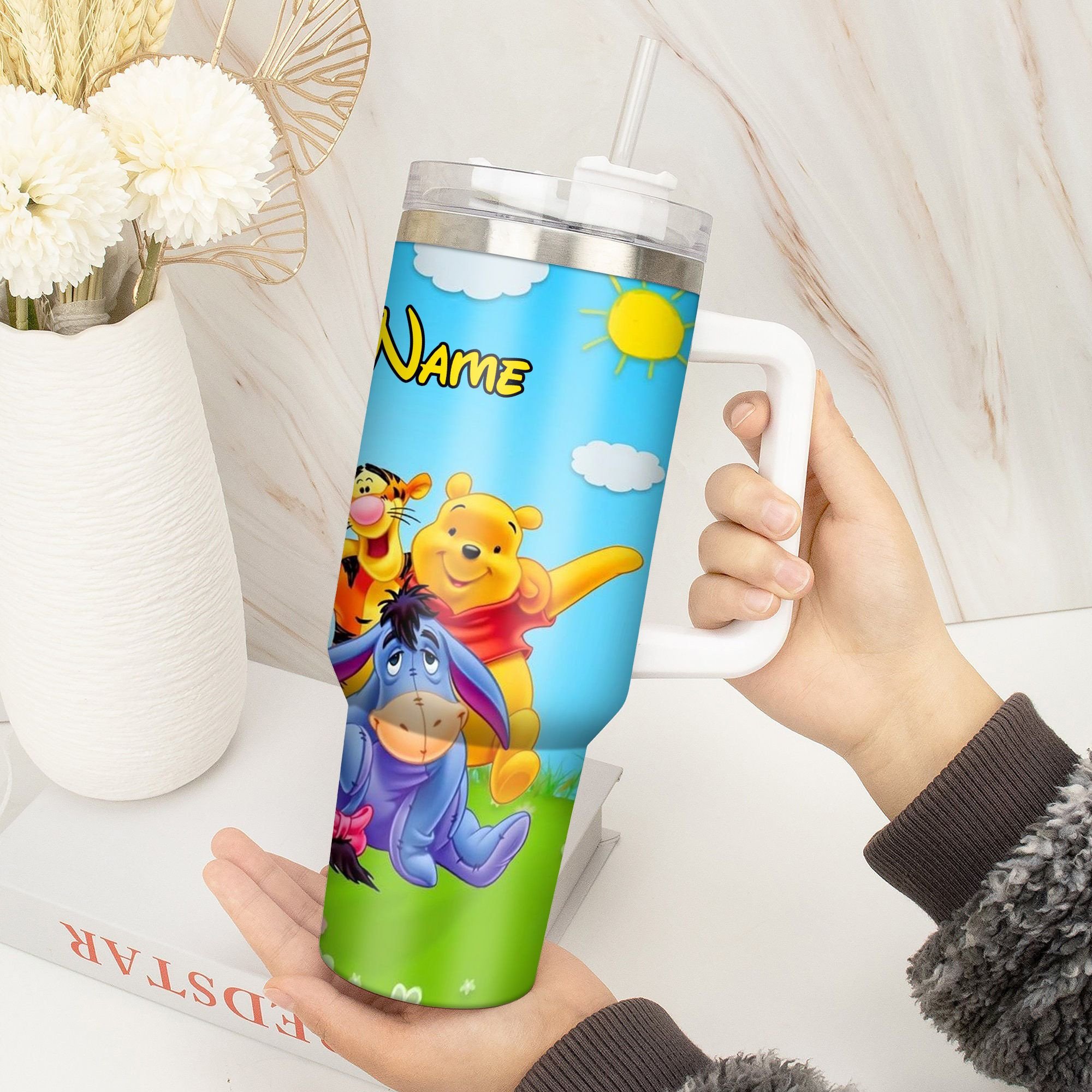 Personalized Cartoon Character Tumbler - Custom Name Insulated Cup - Image 4