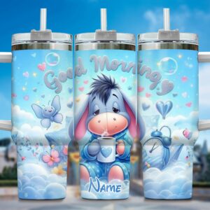 Personalized Good Morning Tumbler with Cute Cartoon Design - Perfect Gift