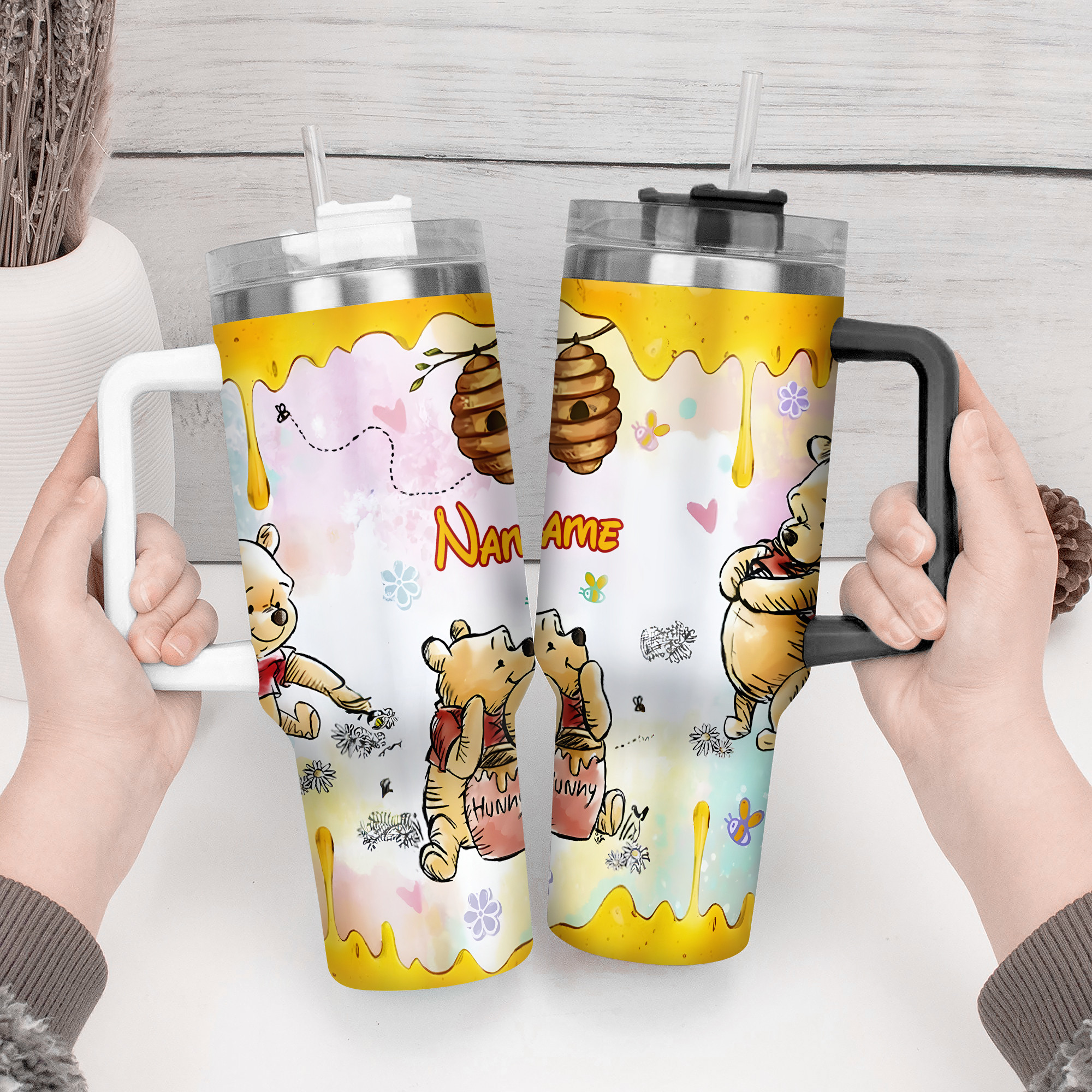 Customizable Honey Bear Tumbler with Straw - Cute & Fun Design for All Ages - Image 2