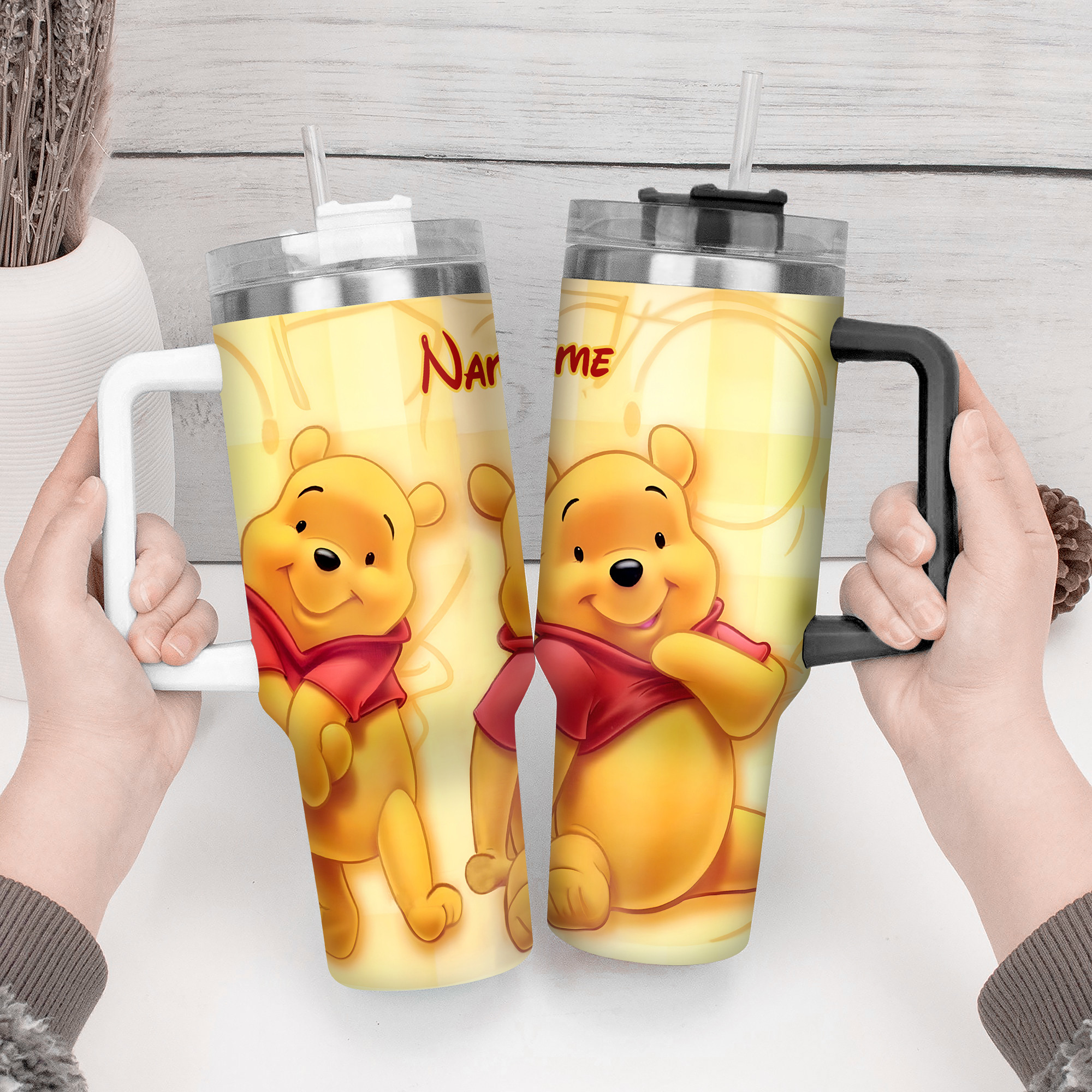 Personalized Winnie the Pooh Tumbler with Straw - Fun & Durable Drinkware - Image 4