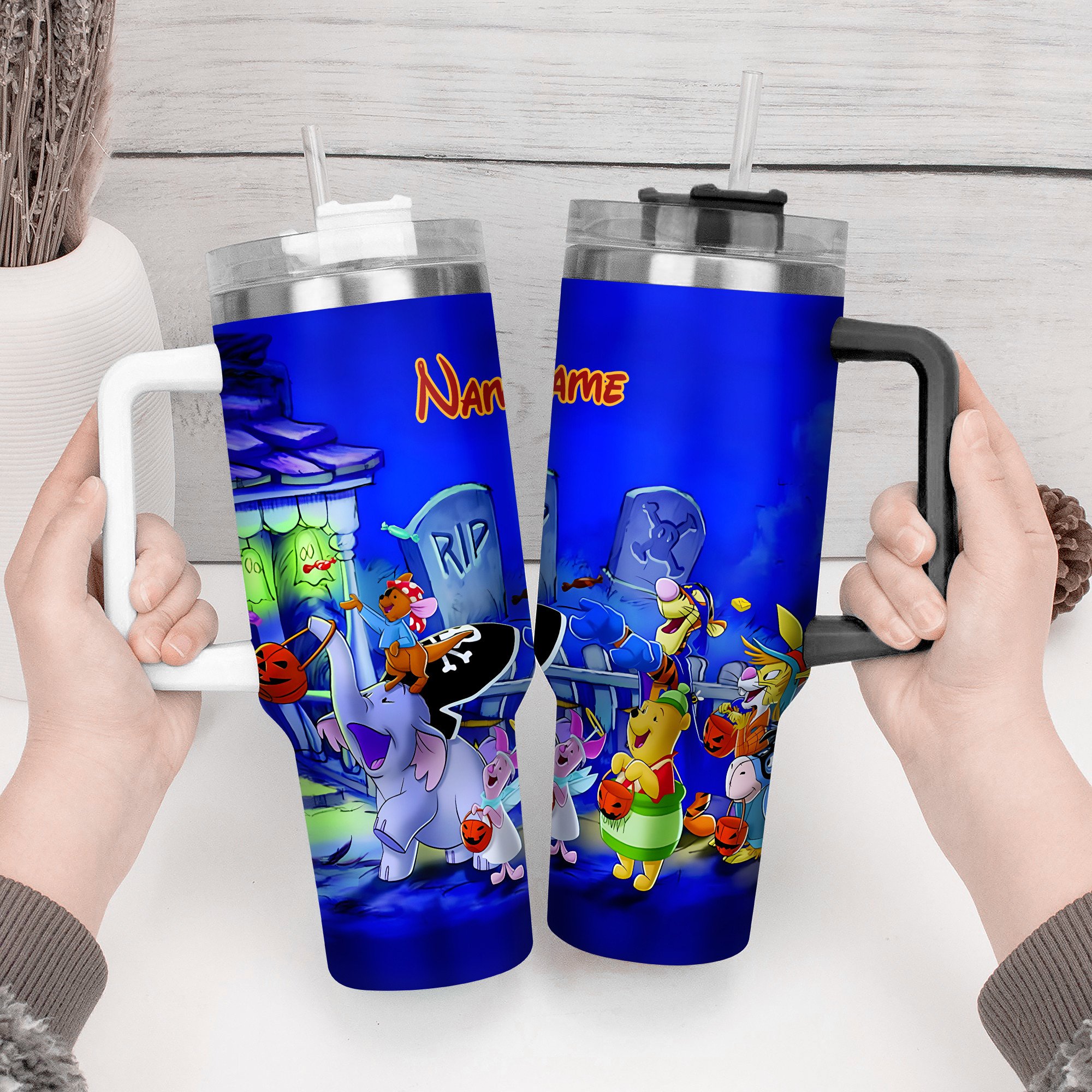 Personalized Halloween Adventure Tumbler - Custom Name Design - Image 2