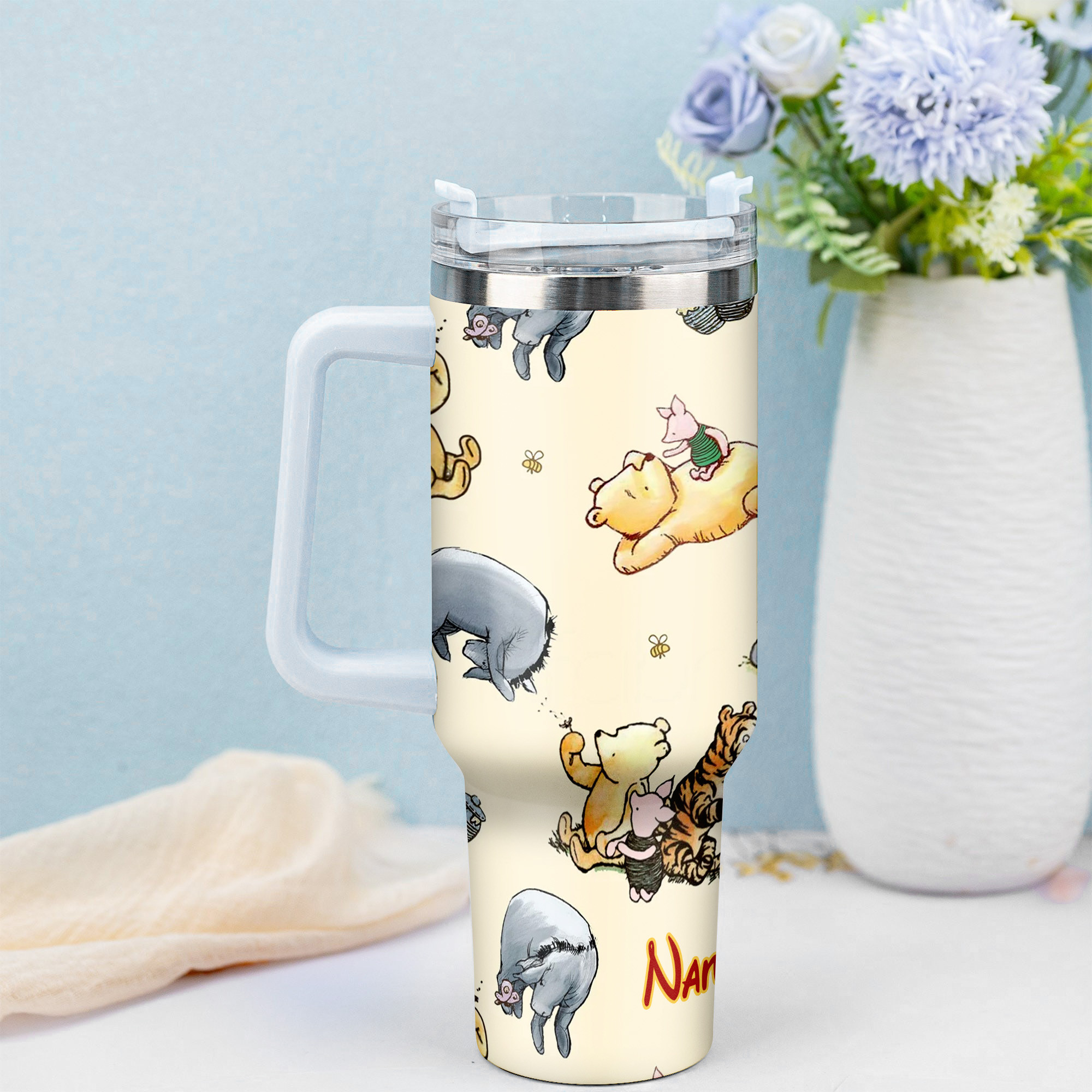 Personalized Cartoon Character Tumbler with Straw - Cute Custom Name Gift - Image 3