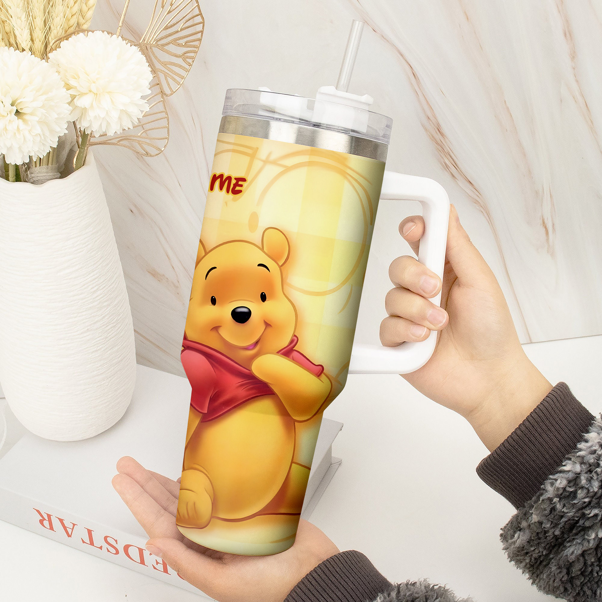 Personalized Winnie the Pooh Tumbler with Straw - Fun & Durable Drinkware - Image 3