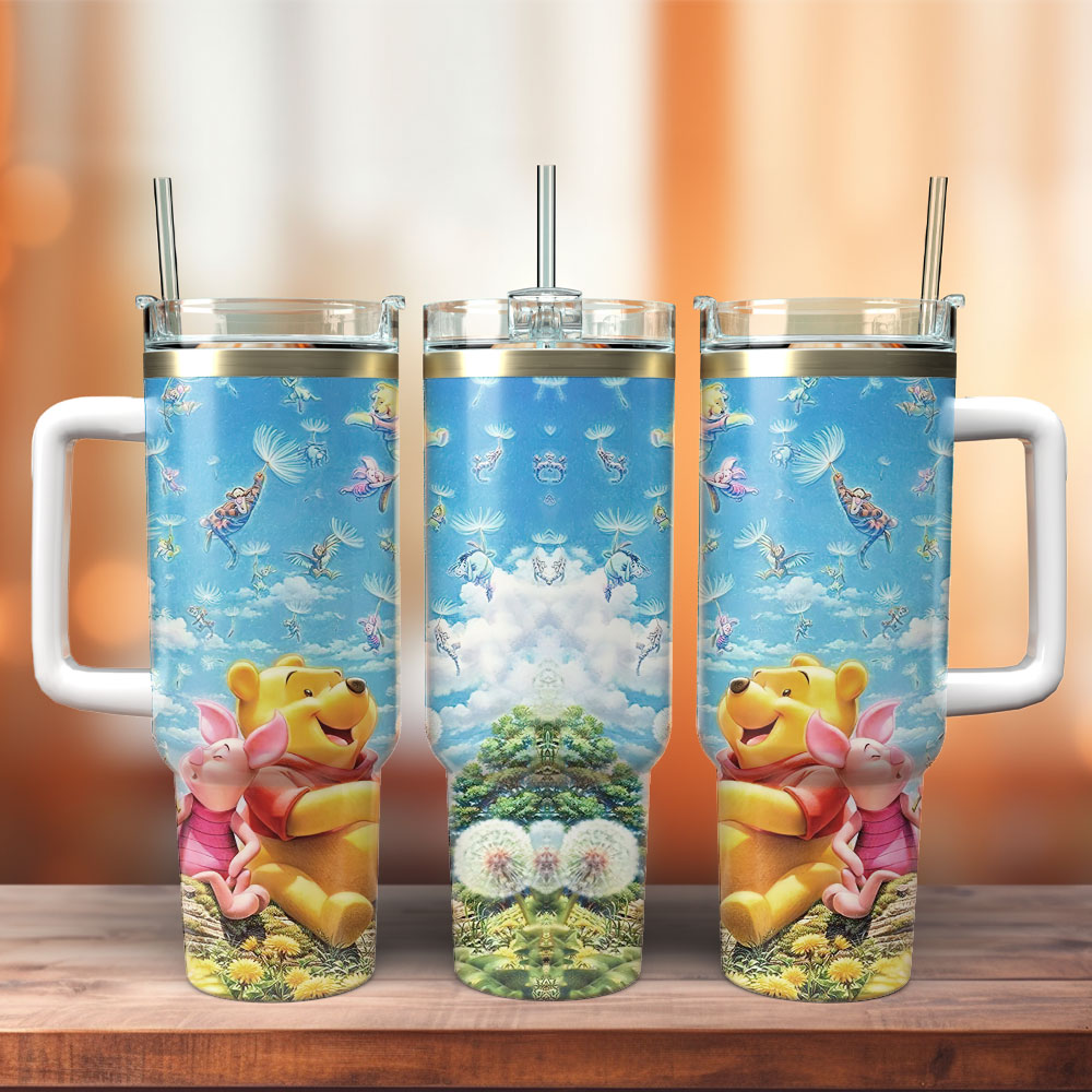 Cute Cartoon Tumbler with Straw – Double Wall Insulated Mug for Hot & Cold Drinks