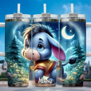 Custom Cute Donkey Tumbler with Straw - Personalized Name Gift