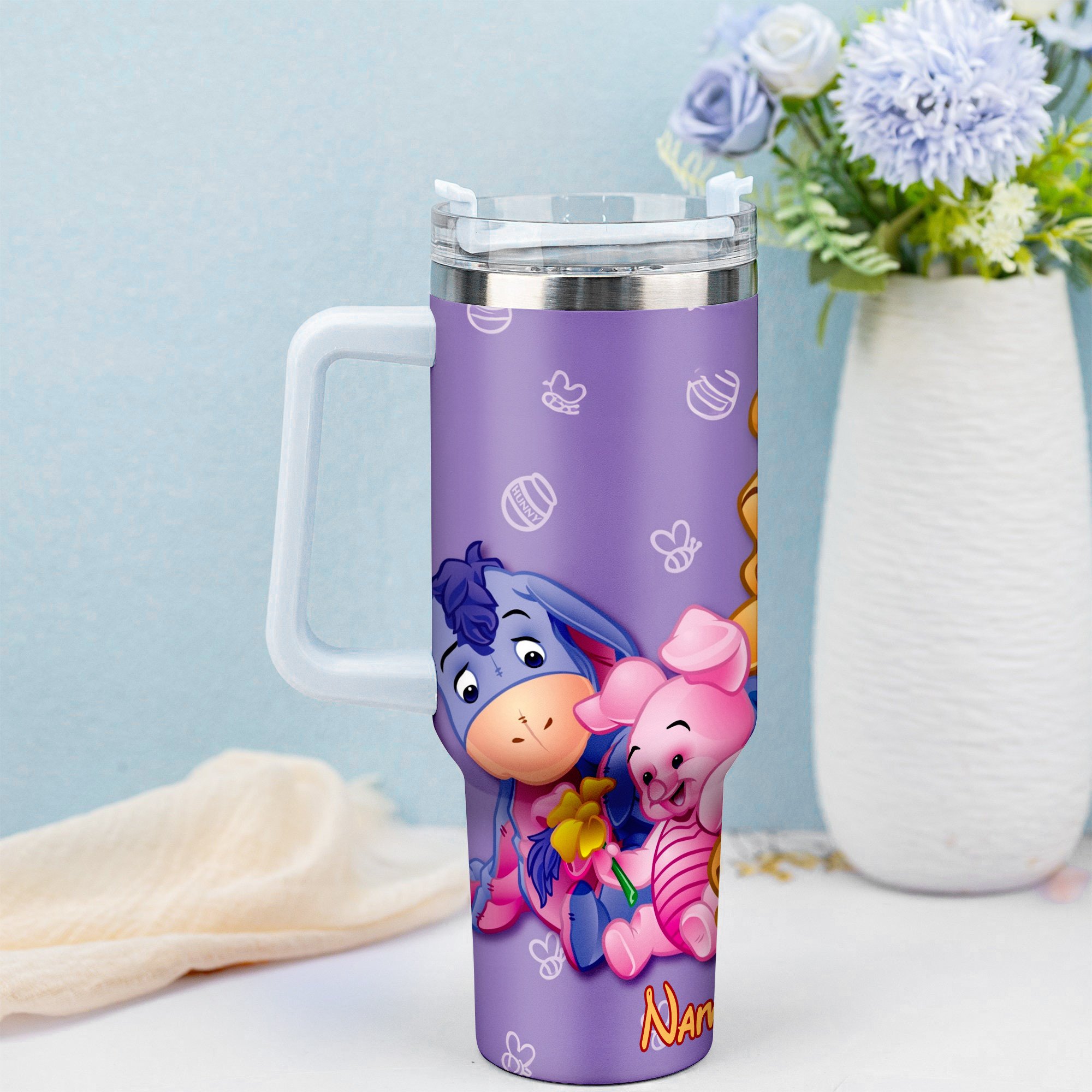 Cute Cartoon Character Tumbler with Straw - Personalized Gift for Kids - Image 2