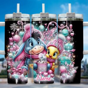 Personalized Holiday Magic Tumbler with Cute Characters