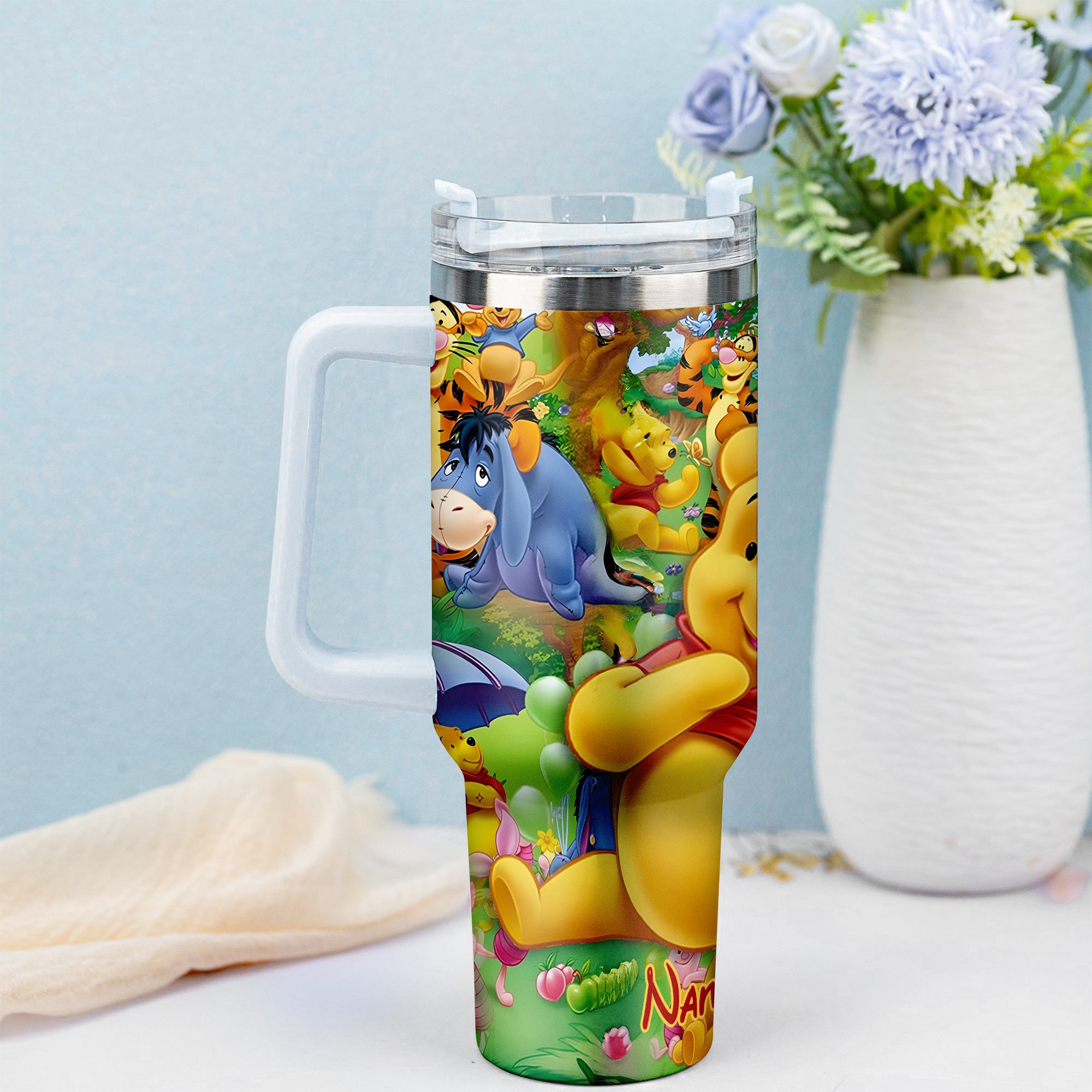 Personalized Winnie the Pooh Tumbler - Cute & Colorful Insulated Drinkware - Image 2
