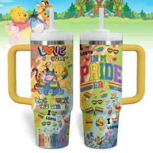 Colorful Pride Themed Tumbler with Straw - Celebrate Love and Inclusivity
