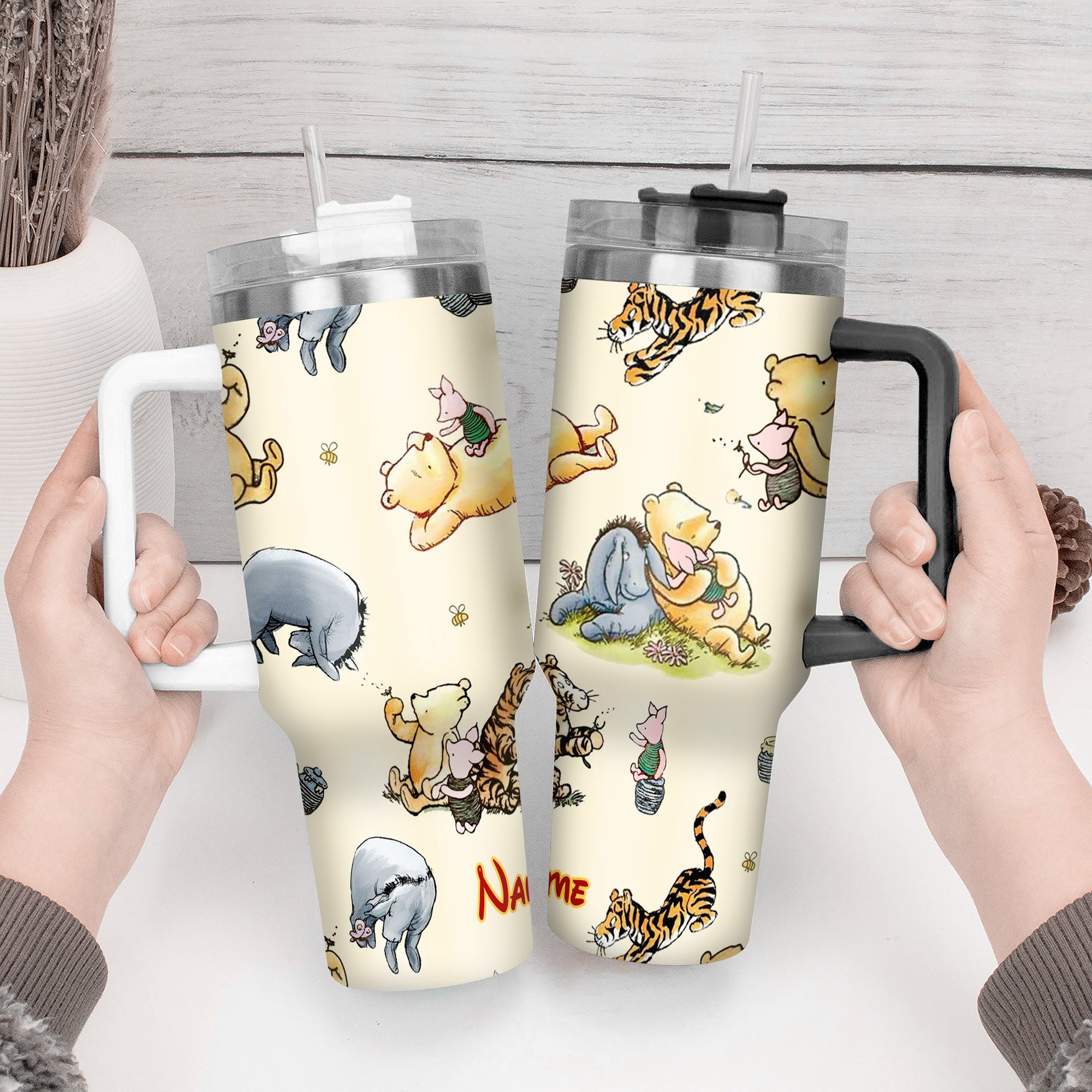 Personalized Cartoon Character Tumbler with Straw - Cute Custom Name Gift - Image 2