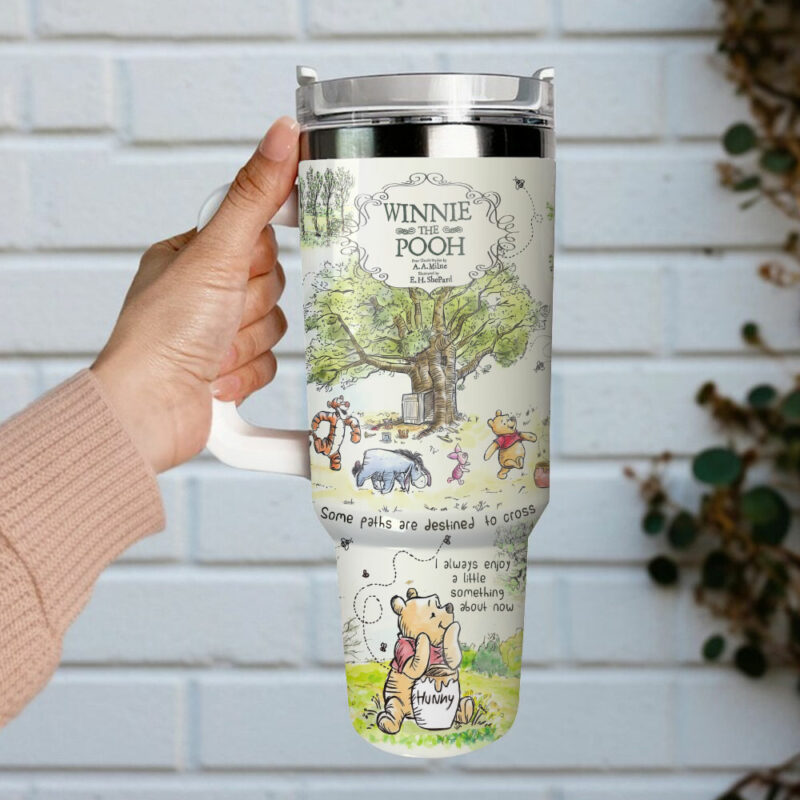 Winnie The Pooh Cartoon Custom Stanley Quencher 40oz Stainless Steel Tumbler With Handle - Threewoofs - Image 4