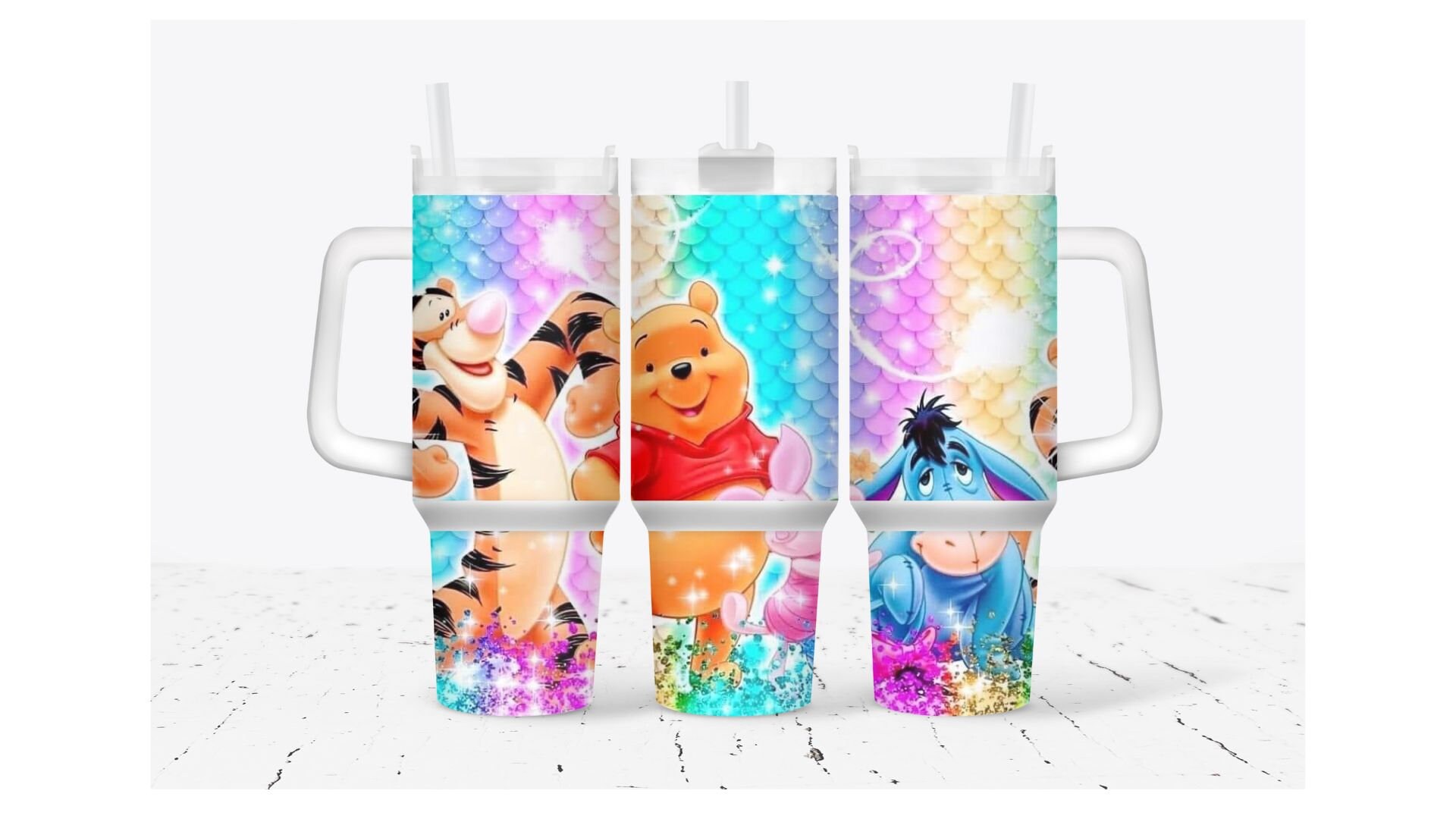 Colorful Character Tumbler with Straw - Fun and Durable Drinkware
