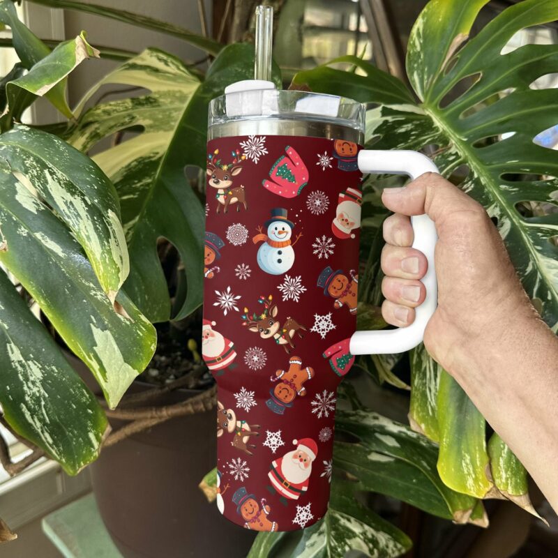 Winter Wonderland Christmas Custom Stanley Quencher 40oz Stainless Steel Tumbler With Handle - Threewoofs - Image 3