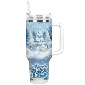 Winter Wonderland Christmas Custom Stanley Quencher 40oz Stainless Steel Tumbler With Handle - Threewoofs