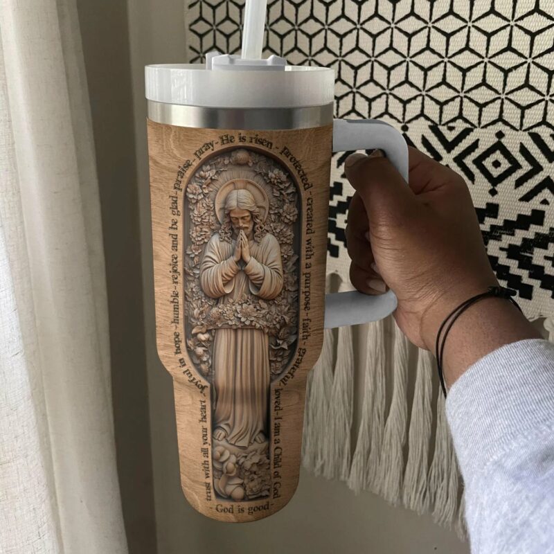 Wooden Bible Verses Custom Stanley Quencher 40oz Stainless Steel Tumbler With Handle - Threewoofs - Image 4