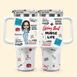 World‚Äôs Best Nurse Custom Stanley Quencher 40oz Stainless Steel Tumbler With Handle - Threewoofs
