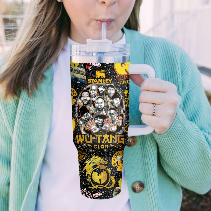 Wu-Tang Clan Music Custom Stanley Quencher 40oz Stainless Steel Tumbler With Handle - Threewoofs - Image 4