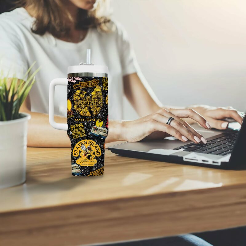 Wu-Tang Clan Music Custom Stanley Quencher 40oz Stainless Steel Tumbler With Handle - Threewoofs - Image 3