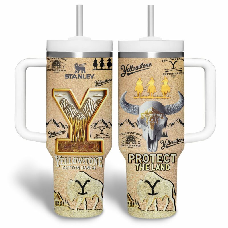 Yellowstone TV Series Custom Stanley Quencher 40oz Stainless Steel Tumbler With Handle - Threewoofs - Image 2