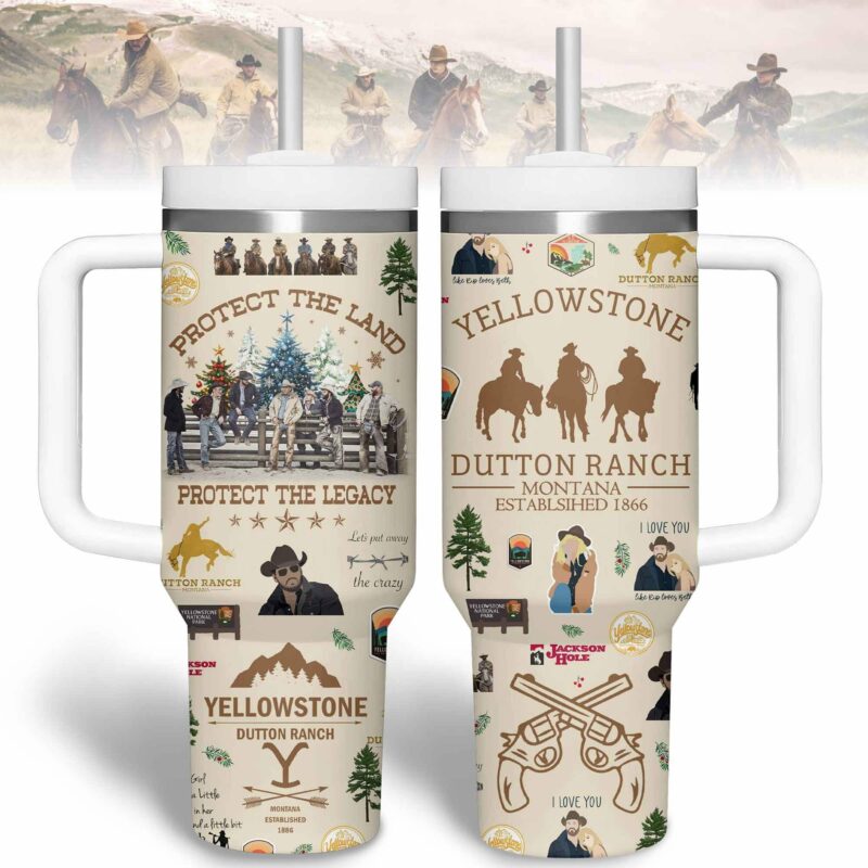 Yellowstone TV Series Custom Stanley Quencher 40oz Stainless Steel Tumbler With Handle - Threewoofs