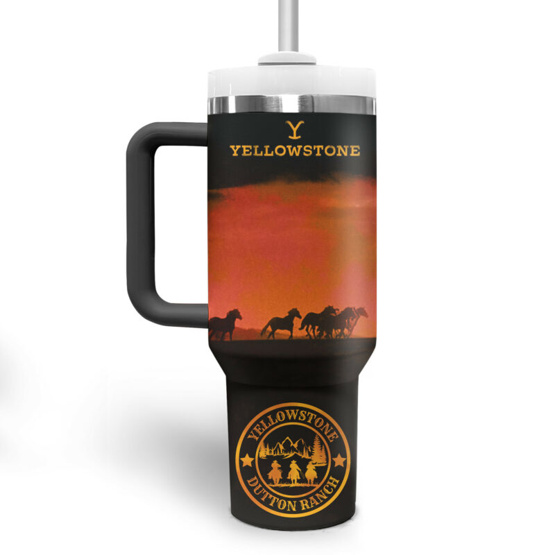 Yellowstone TV Series Custom Stanley Quencher 40oz Stainless Steel Tumbler With Handle - Threewoofs - Image 4