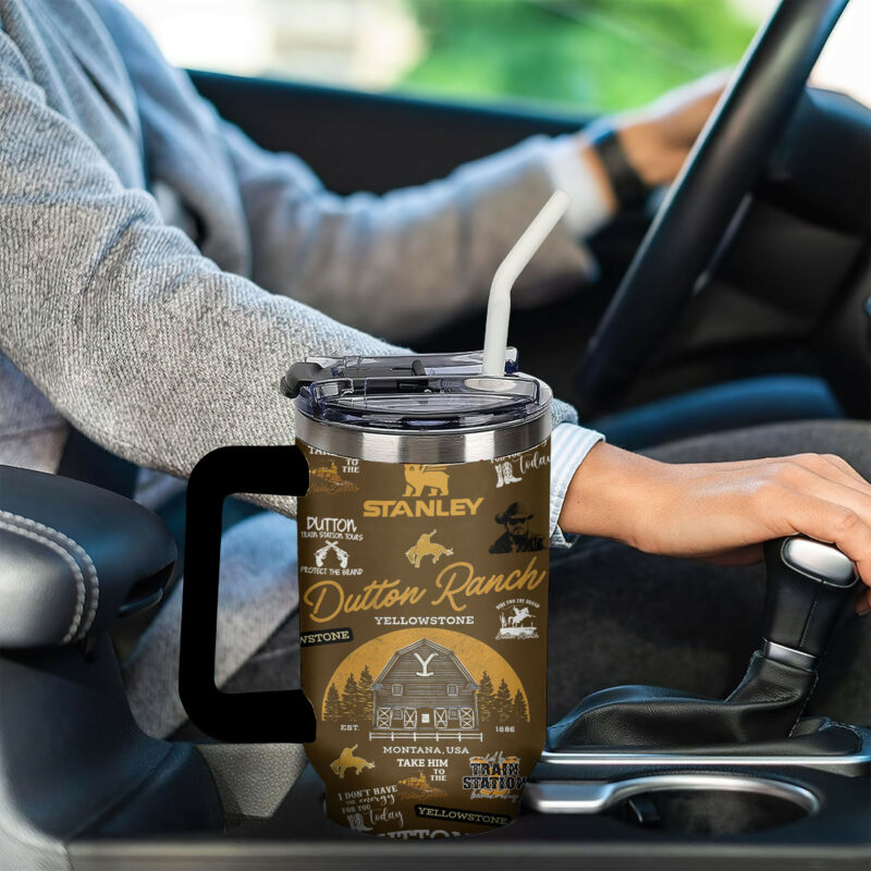 Yellowstone TV Series Custom Stanley Quencher 40oz Stainless Steel Tumbler With Handle - Threewoofs - Image 6