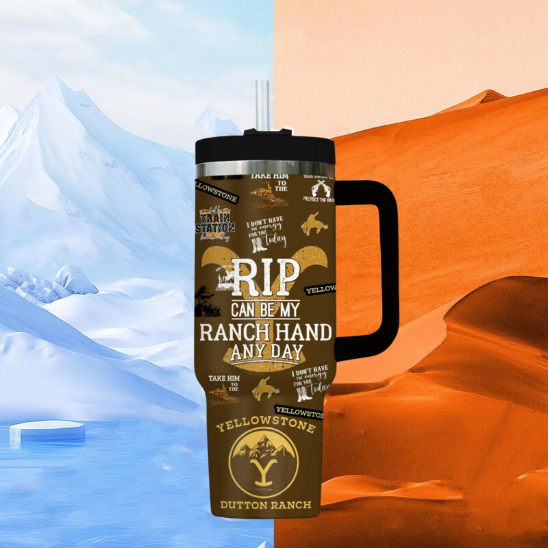 Yellowstone TV Series Custom Stanley Quencher 40oz Stainless Steel Tumbler With Handle - Threewoofs - Image 7