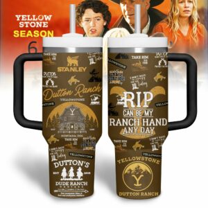 Yellowstone TV Series Custom Stanley Quencher 40oz Stainless Steel Tumbler With Handle - Threewoofs