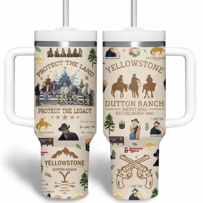 Yellowstone TV Series Custom Stanley Quencher 40oz Stainless Steel Tumbler With Handle - Threewoofs - Image 2