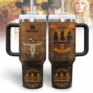 Yellowstone TV Series Custom Stanley Quencher 40oz Stainless Steel Tumbler With Handle - Threewoofs