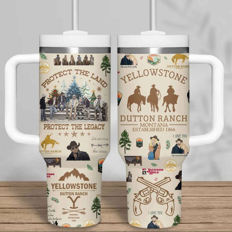 Yellowstone TV Series Custom Stanley Quencher 40oz Stainless Steel Tumbler With Handle - Threewoofs - Image 3