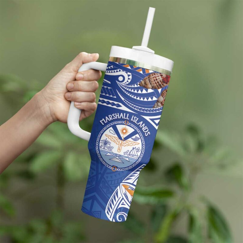 Yokwe Marshall Islands Custom Stanley Quencher 40oz Stainless Steel Tumbler With Handle - Threewoofs - Image 3