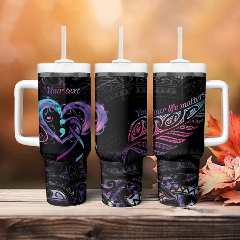 Your Life Matters Suicide Prevention Awareness Semicolon Heart Custom Stanley Quencher 40oz Stainless Steel Tumbler With Handle - Threewoofs - Image 4