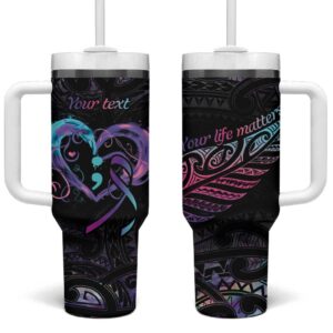 Your Life Matters Suicide Prevention Awareness Semicolon Heart Custom Stanley Quencher 40oz Stainless Steel Tumbler With Handle - Threewoofs