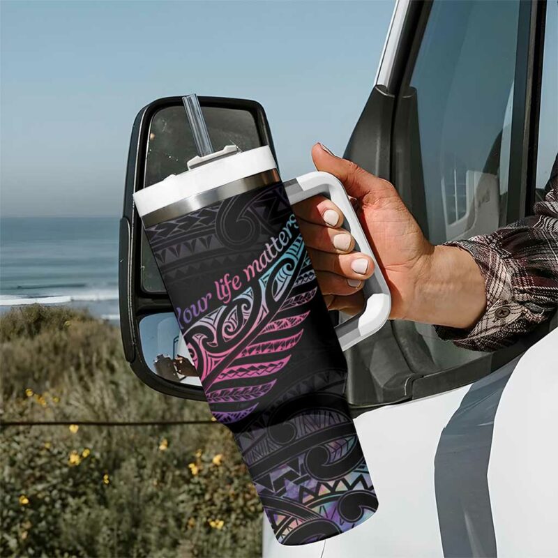 Your Life Matters Suicide Prevention Awareness Semicolon Heart Custom Stanley Quencher 40oz Stainless Steel Tumbler With Handle - Threewoofs - Image 7