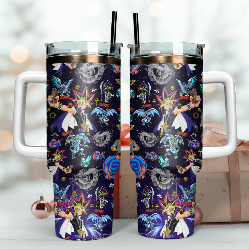 Yu-Gi-Oh! Duel Links Games Custom Stanley Quencher 40oz Stainless Steel Tumbler - Threewoofs - Image 3