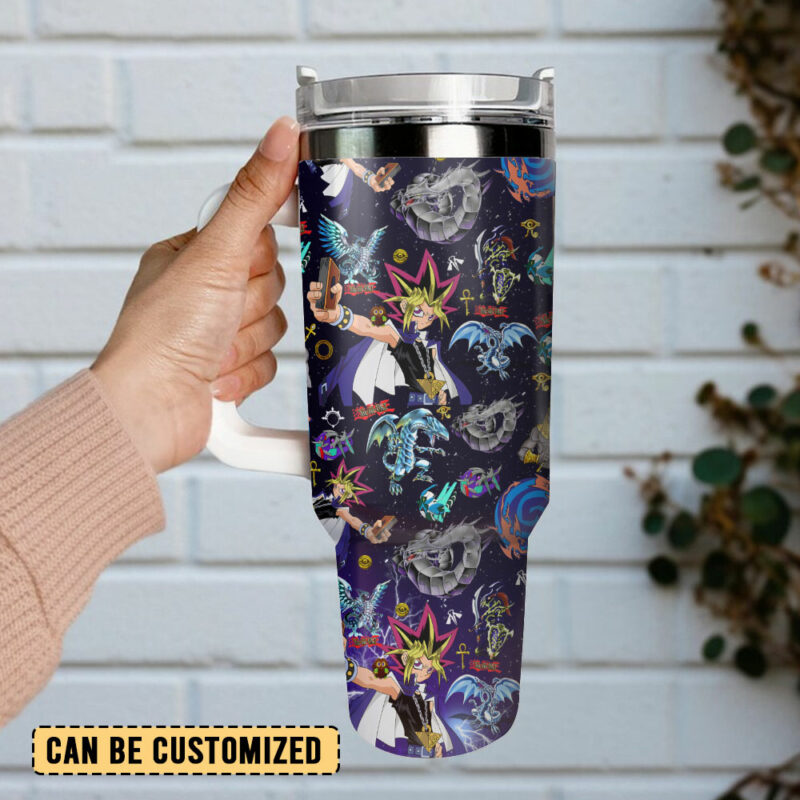 Yu-Gi-Oh! Duel Links Games Custom Stanley Quencher 40oz Stainless Steel Tumbler - Threewoofs - Image 4