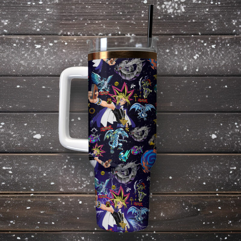 Yu-Gi-Oh! Duel Links Games Custom Stanley Quencher 40oz Stainless Steel Tumbler - Threewoofs - Image 2