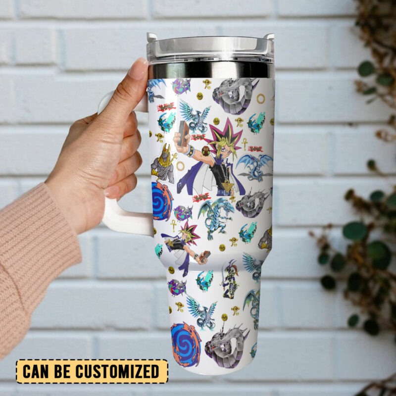 Yu-Gi-Oh! Duel Links Games Custom Stanley Quencher 40oz Stainless Steel Tumbler With Handle - Threewoofs - Image 3