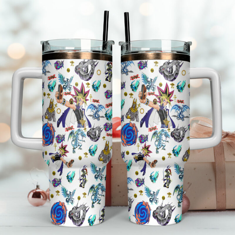 Yu-Gi-Oh! Duel Links Games Custom Stanley Quencher 40oz Stainless Steel Tumbler With Handle - Threewoofs - Image 4