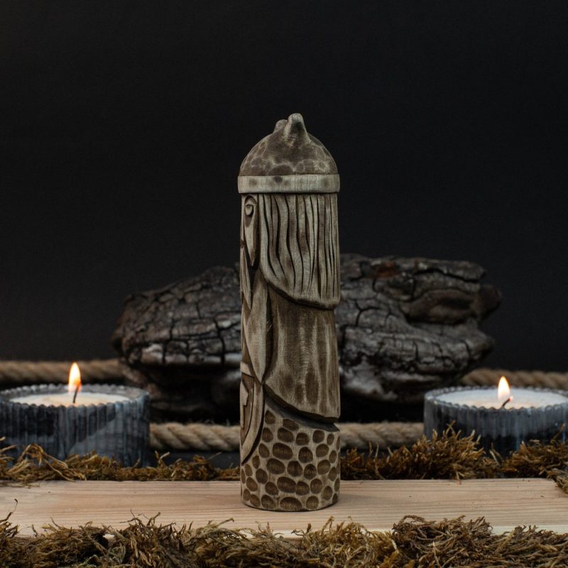 Wooden Figurine - Loki. Scandinavian God. Wood Carving. Altar. Heathen. God Wooden Sculpture. Hand Carved. Scandinavian Gifts. - Image 6