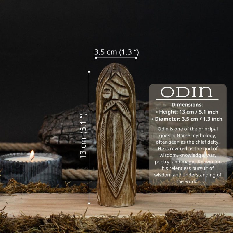 Scandinavian God Set, Handcrafted Wooden Sculptures. Viking Carving Home Decor Statue. Pagan And Norse Mythology. Odin God. Gift For Her - Image 7