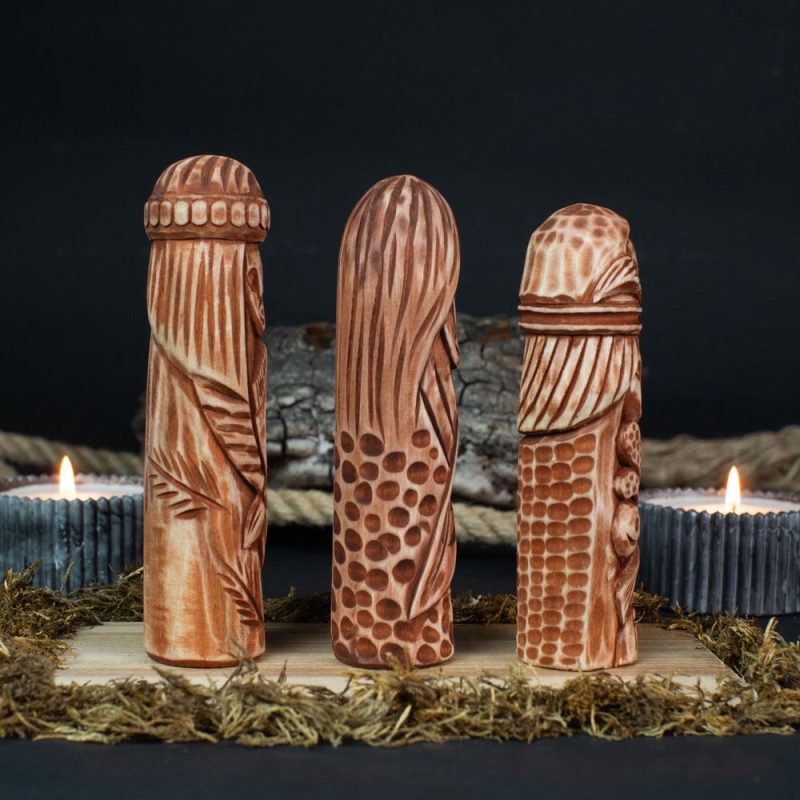 Skadi, Freyja, Eir, Handcrafted Wooden Sculptures. Goddesses Of Beauty And Healing. Viking Carving Home Decor Statue. Gift For A Connoisseur - Image 7