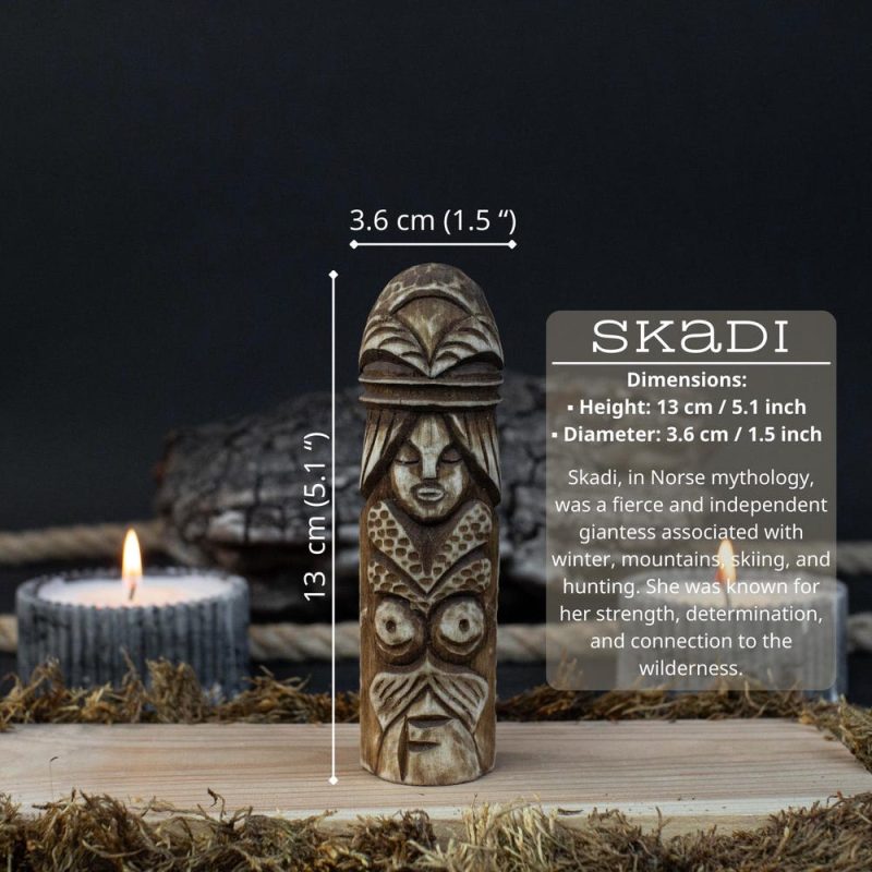 Scandinavian God Set, Handcrafted Wooden Sculptures. Viking Carving Home Decor Statue. Pagan And Norse Mythology. Odin God. Gift For Her - Image 3