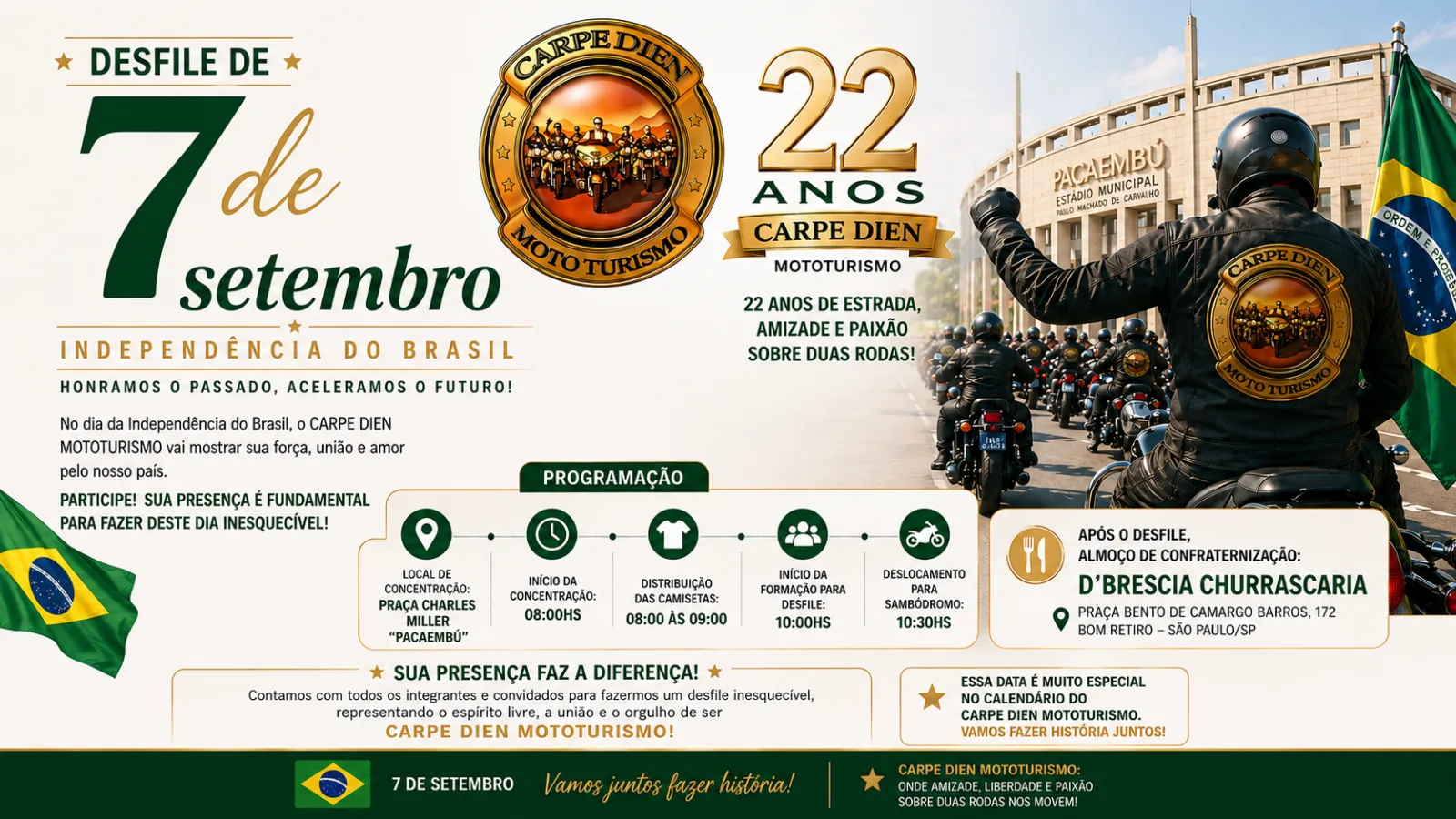 Save The Date - 7 de Setembro - Aniversário 22 Anos Cdmt