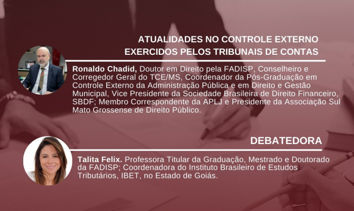 Em palestra virtual, conselheiro Ronaldo Chadid aborda sobre o Controle Externo dos Tribunais de Contas