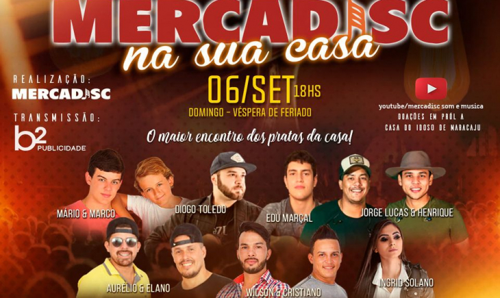 Com 26 anos em Maracaju, Mercadisc realiza live solidária neste domingo. Saiba mais.