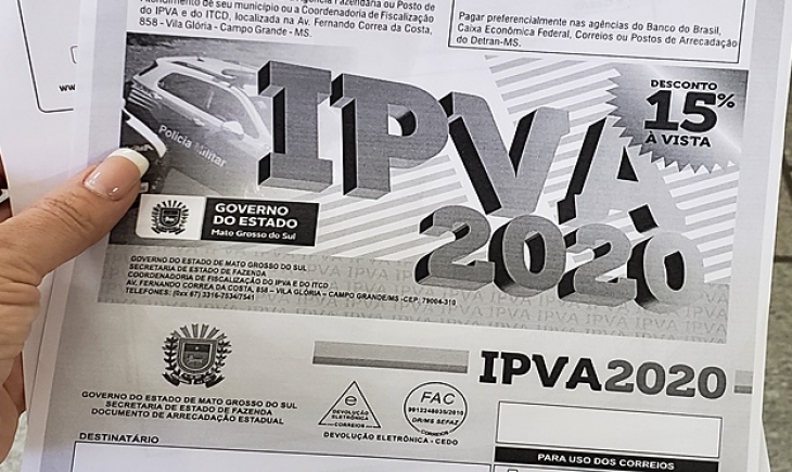 IPVA 2020: boletos começam a ser entregues nas residências dos proprietários de veículos
